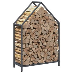 Portant de bois chauffage anthracite 60x25x90 cm 