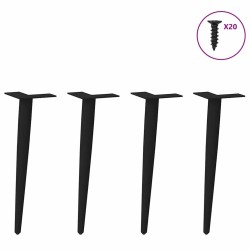 Pieds de table basse coniques 4 pièces Noir 42-43 cm Acier 