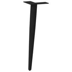 Pieds de table basse coniques 4 pièces Noir 42-43 cm Acier 