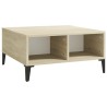 Table basse blanc et chêne sonoma 60x60x30 cm bois d'ingénierie 