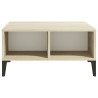 Table basse blanc et chêne sonoma 60x60x30 cm bois d'ingénierie 