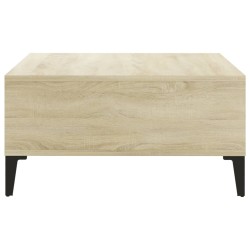 Table basse blanc et chêne sonoma 60x60x30 cm bois d'ingénierie 