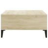 Table basse blanc et chêne sonoma 60x60x30 cm bois d'ingénierie 