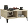 Table basse blanc et chêne sonoma 60x60x30 cm bois d'ingénierie 