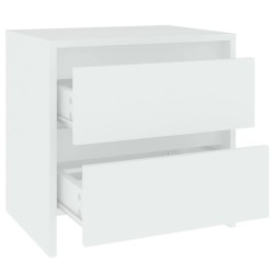 Table de chevet blanc 45x34,5x44,5 cm bois d’ingénierie 