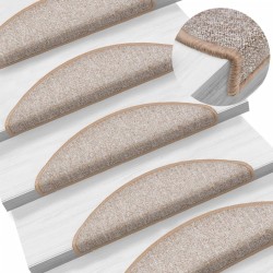 Tapis d'escalier 10 pcs 56x17x3 cm Marron clair 