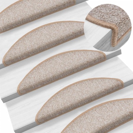 Tapis d'escalier 10 pcs 56x17x3 cm Marron clair 