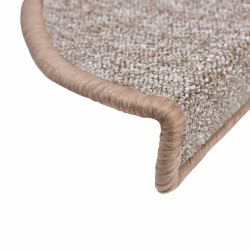 Tapis d'escalier 10 pcs 56x17x3 cm Marron clair 