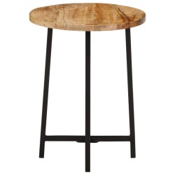 Table basse 35x35x45 cm bois de manguier solide et fer 