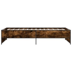 Cadre de lit sans matelas chêne fumé 100x200 cm 