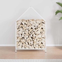 Portant de bois chauffage blanc 60x25x90 cm 