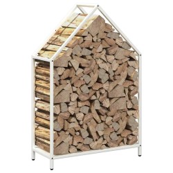 Portant de bois chauffage blanc 60x25x90 cm 