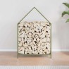 Portant de bois chauffage vert olive 60x25x90 cm 