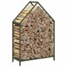 Portant de bois chauffage vert olive 60x25x90 cm 