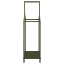 Portant de bois chauffage vert olive 60x25x90 cm 