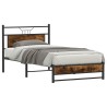 Cadre de lit sans matelas chêne fumé 100x190 cm bois ingénierie 
