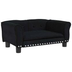 Lit pour chien noir 70x45x30 cm velours 
