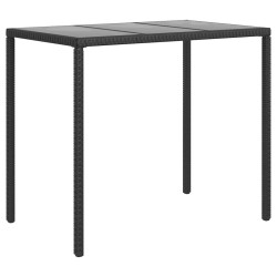 Salon de jardin 6 pcs avec coussins Noir Résine tressée 