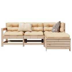 Salon de jardin 4 pcs bois massif de pin 