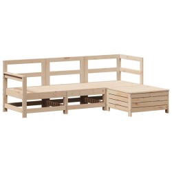 Salon de jardin 4 pcs bois massif de pin 