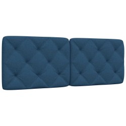 Coussin de tête de lit bleu 120 cm tissu 