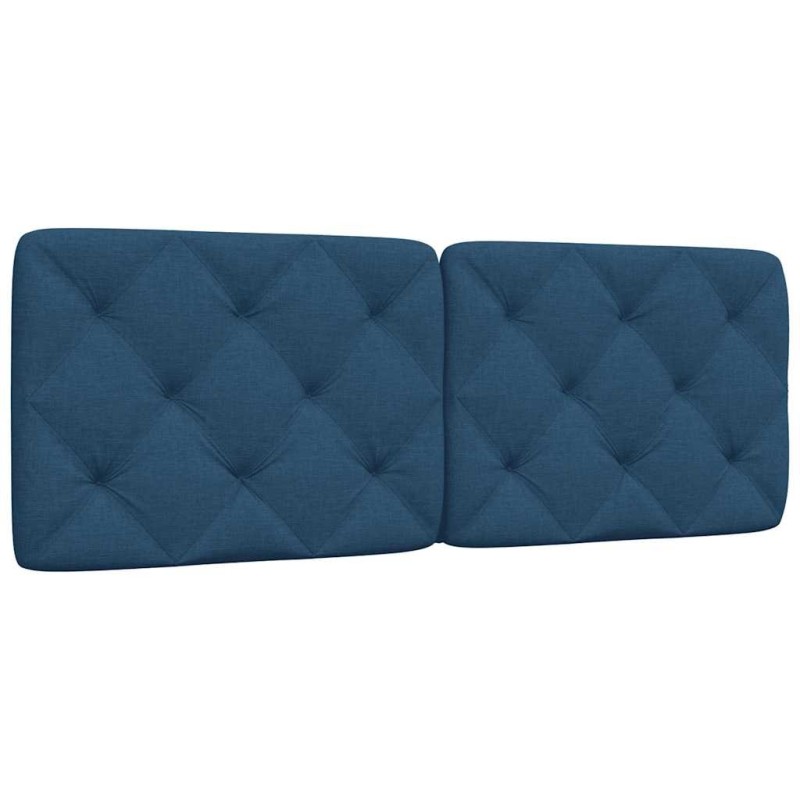 Coussin de tête de lit bleu 120 cm tissu 