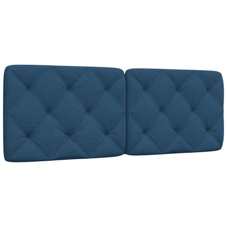 Coussin de tête de lit bleu 120 cm tissu 