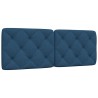 Coussin de tête de lit bleu 120 cm tissu 