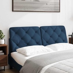 Coussin de tête de lit bleu 120 cm tissu 