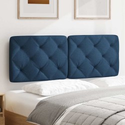 Coussin de tête de lit bleu 120 cm tissu 