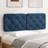 Coussin de tête de lit bleu 120 cm tissu 