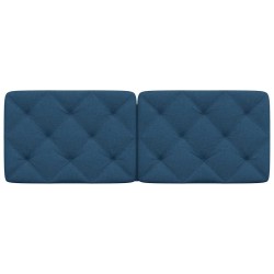 Coussin de tête de lit bleu 120 cm tissu 