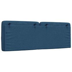 Coussin de tête de lit bleu 120 cm tissu 
