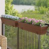 Jardinières avec crochets 2 pcs marron résine tressée 