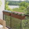 Jardinières avec crochets 2 pcs marron résine tressée 