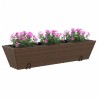 Jardinières avec crochets 2 pcs marron résine tressée 