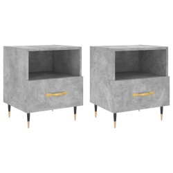 Tables de chevet 2pcs gris béton 40x35x47,5cm bois d’ingénierie 
