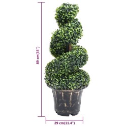 Plante de buis artificiel en spirale avec pot Vert 89 cm 