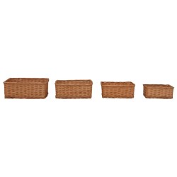 Ensemble de paniers gigognes 4 pcs Marron Saule 