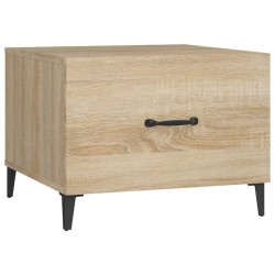 Table basse avec pieds en métal Chêne sonoma 50x50x40 cm 