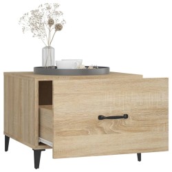Table basse avec pieds en métal Chêne sonoma 50x50x40 cm 