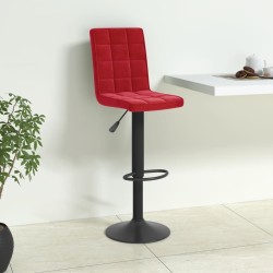 Tabouret de bar Rouge bordeaux Velours 