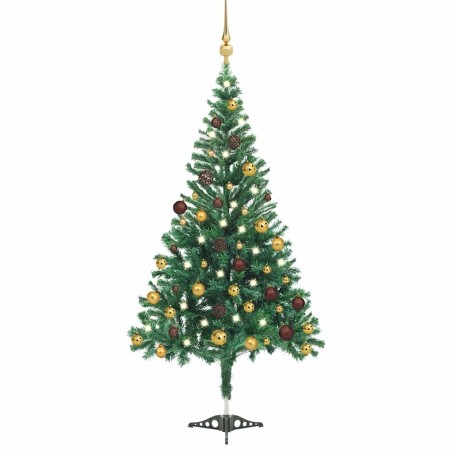 Arbre de Noël artificiel pré-éclairé/boules 180 cm 564 branches 