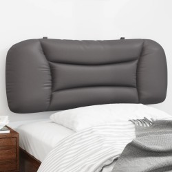 Coussin de tête de lit gris 100 cm similicuir 
