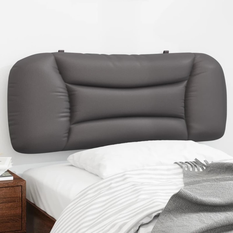 Coussin de tête de lit gris 100 cm similicuir 