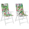 Coussins de chaise à dossier haut lot de 2 multicolore 