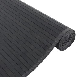 Tapis rectangulaire noir 80x300 cm bambou 