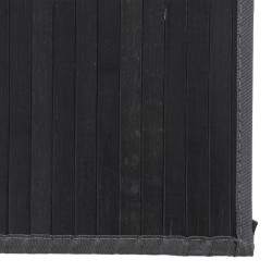 Tapis rectangulaire noir 80x300 cm bambou 