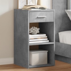 Table de chevet gris béton 35x34x65 cm bois d'ingénierie 
