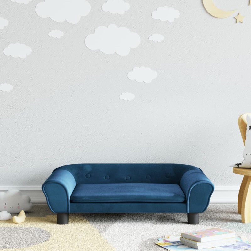 Canapé pour enfants bleu 70x45x26 cm velours 